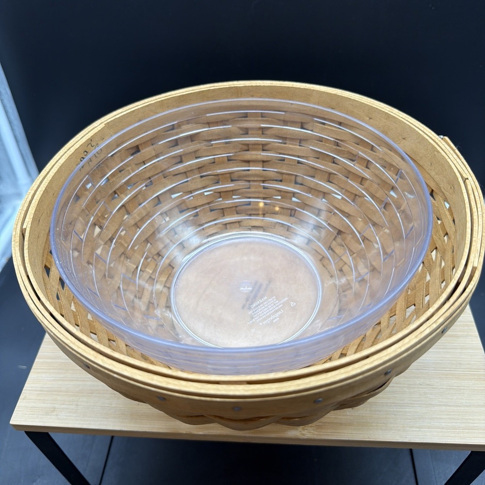 Longaberger 2002 Bowl Basket 9"Basket, 8" Hard Bowl - Picture 2 of 11